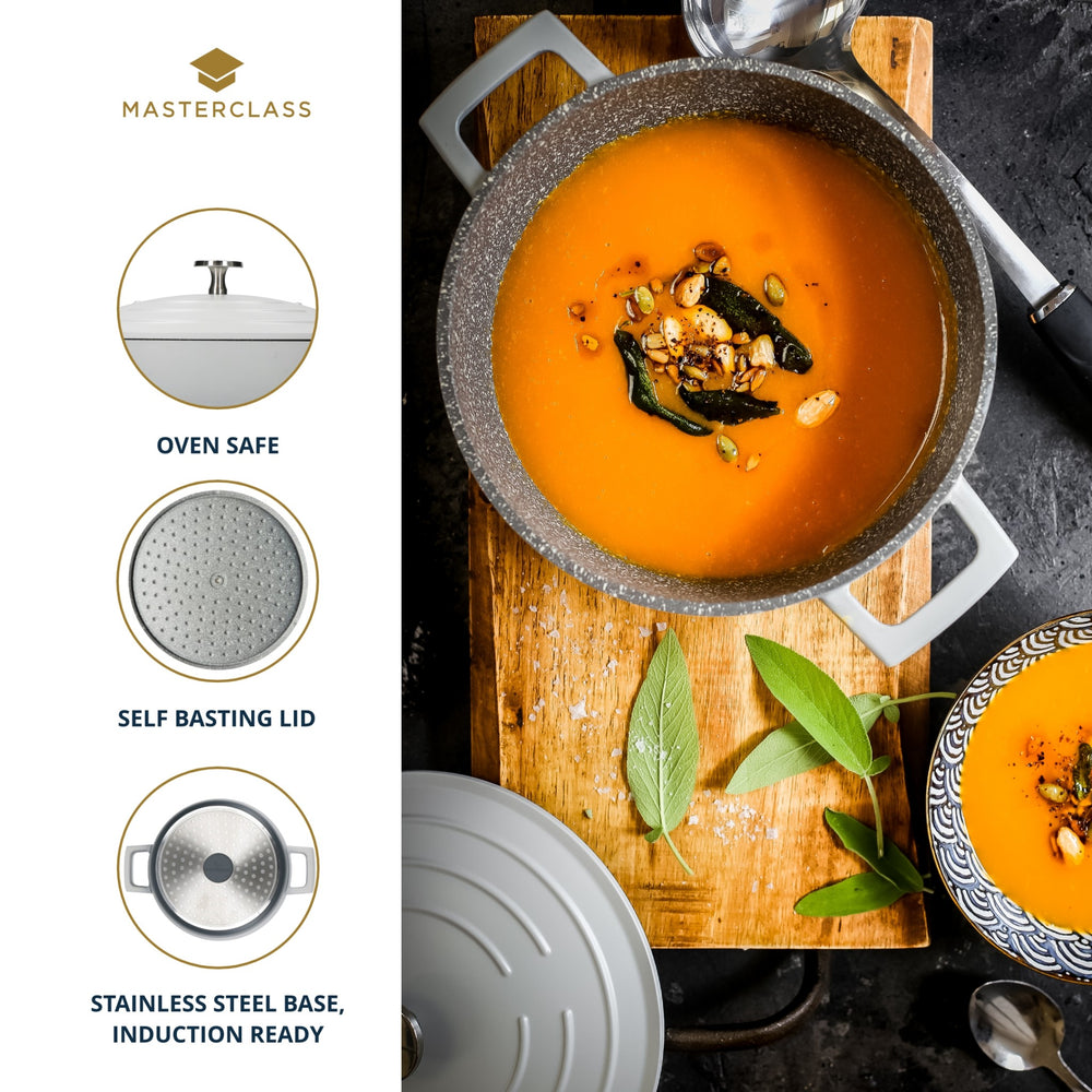 MasterClass Large 5 Litre Casserole Dish with Lid - Ombre Grey