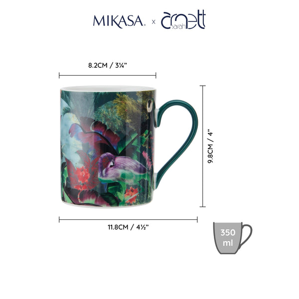 Mikasa x Sarah Arnett Porcelain Mug with Flamingo Print, 350ml image 8