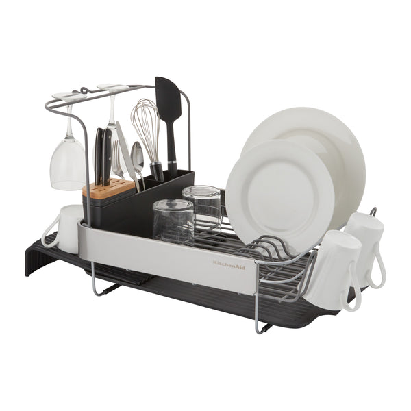 KitchenAid Expandable Dish-Drying Rack with Glassware Attachment
