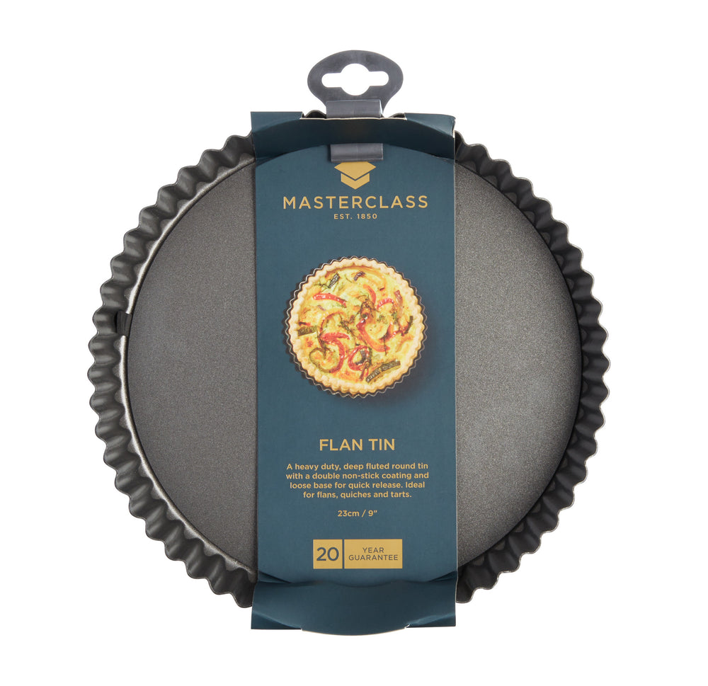 MasterClass Non-Stick Loose Base Fluted Quiche Tin, 23cm