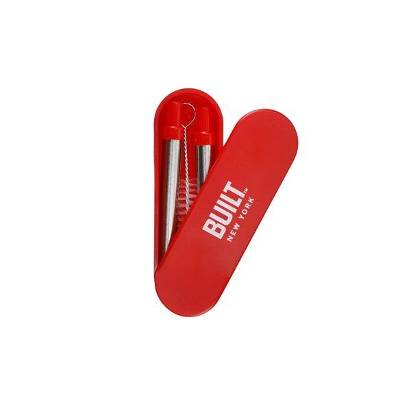 BUILT Retractable Straw with Protective Case - Stainless Steel, Red image 11