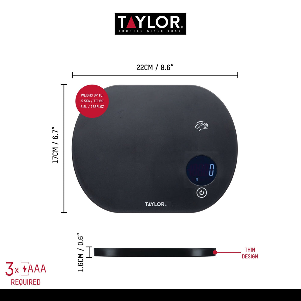 Taylor Pro Touchless TARE Digital Dual 5.5Kg Kitchen Scale