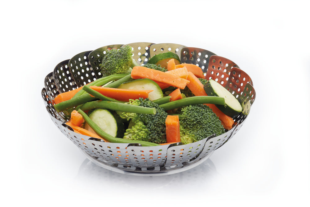 KitchenCraft Stainless Steel Collapsible Steaming Basket, 23cm