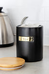 MasterClass Stoneware and Brass Effect Tea Caddy with Airtight Bamboo Lid image 5