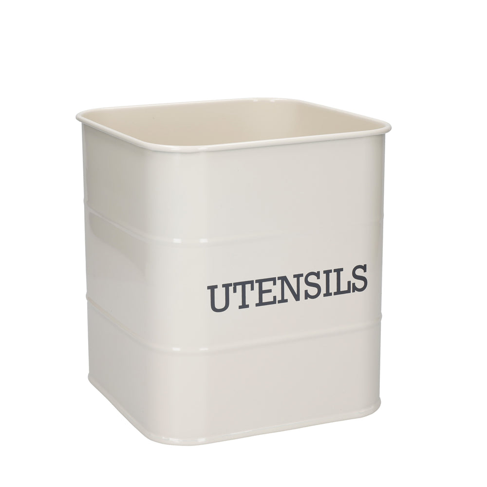 Living Nostalgia Antique Cream Utensil Pot