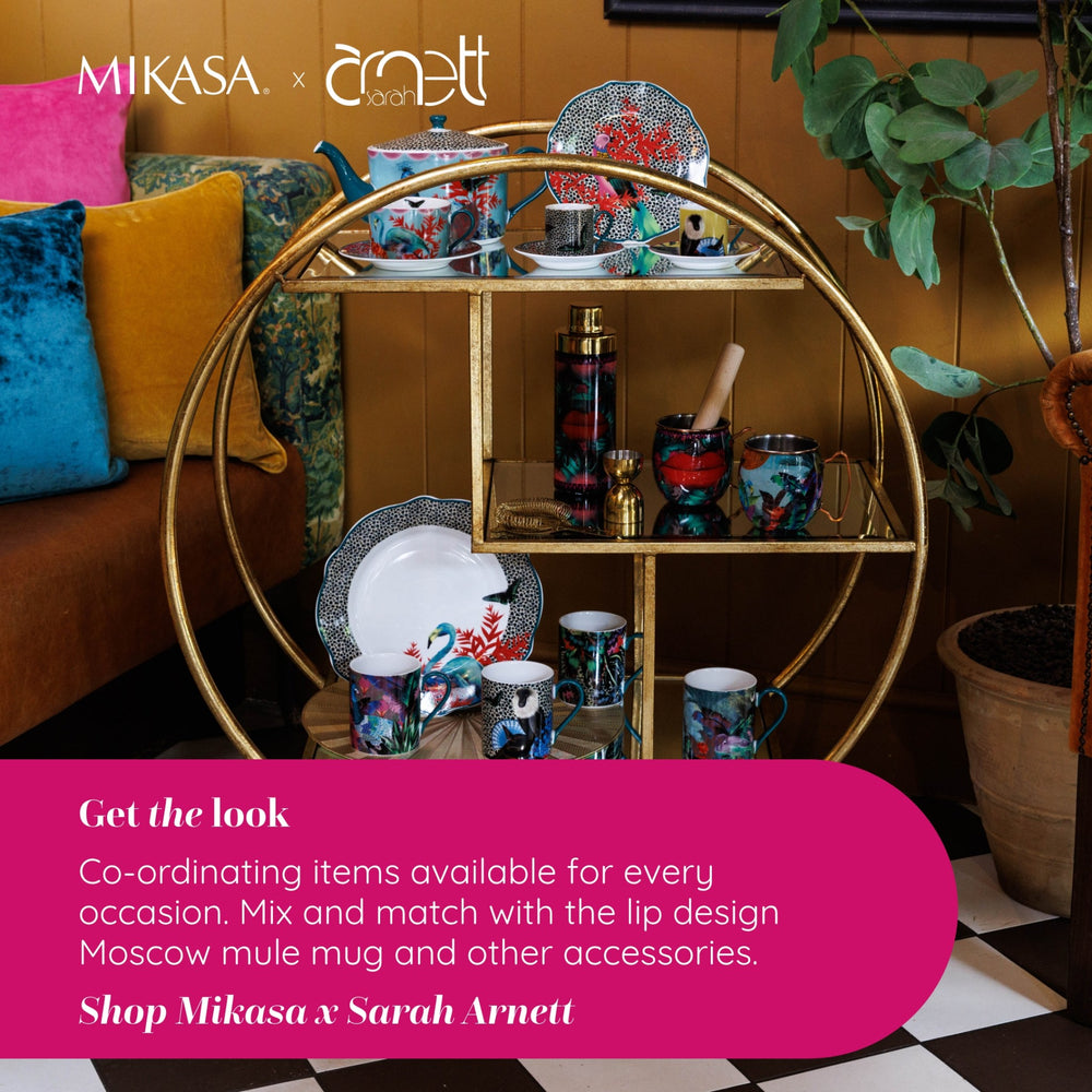 Mikasa x Sarah Arnett Stainless Steel Moscow Mule Mug with Flamingo Print, 450ml