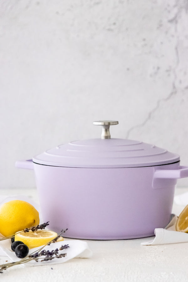 MasterClass Lavender Cast Aluminium Casserole Dish with Lid, 2.5L image 2