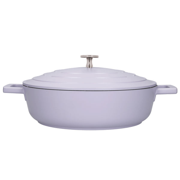 3pc Cookware Set of Lavender Non-Stick Cast Aluminium Casserole Dishes, 20cm/2.5L, 28cm/4L and 28cm/5L - Gift Boxed image 3