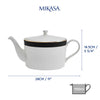 Mikasa Luxe Deco 4-Cup China Teapot, 1.1L, White image 8