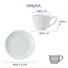Mikasa Chalk Porcelain Cappuccino Cups and Saucers, Set of 2, 310ml, White image 8