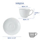 Mikasa Chalk Porcelain Cappuccino Cups and Saucers, Set of 2, 310ml, White