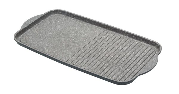 2pc Induction-Safe & Non-Stick Cast Aluminium Pan Set with 28cm Frying Pan and Dual Griddle Tray image 3