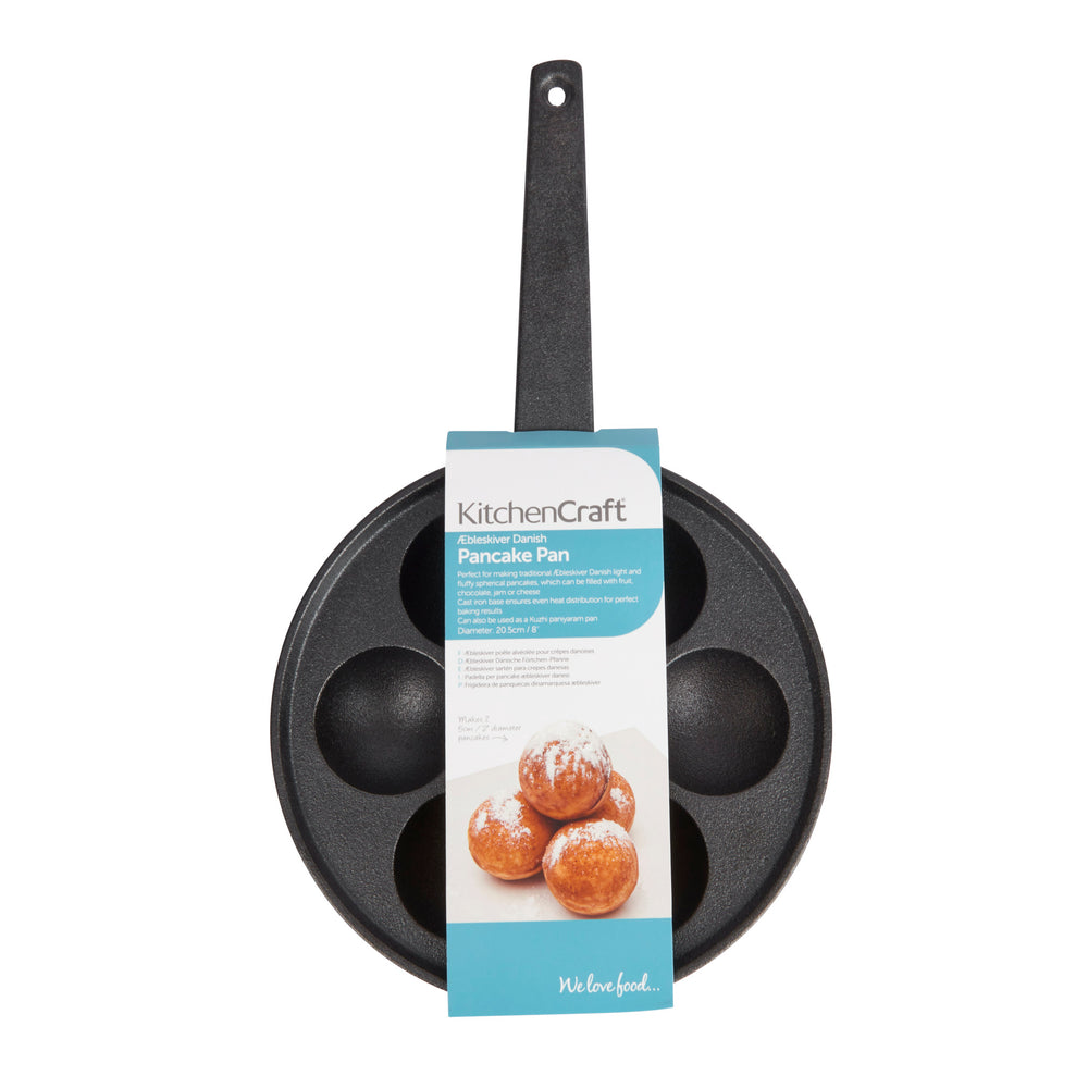 KitchenCraft Æbleskiver Cast Iron Danish Pancake Pan