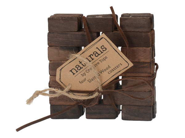 Creative Tops Dark Slatted Wood Pack Of 4 Coasters image 4