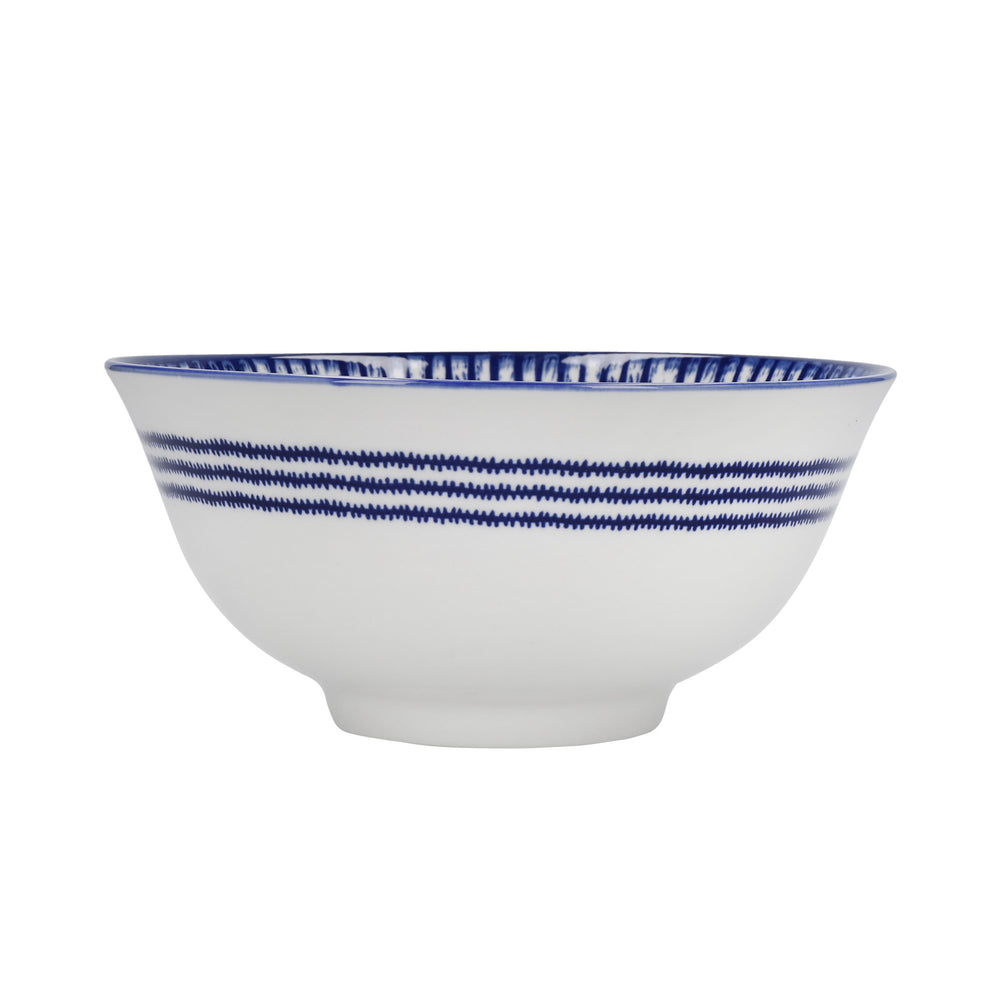 KitchenCraft Set of 4 Ceramic Cereal Bowls - 'Blues' Design