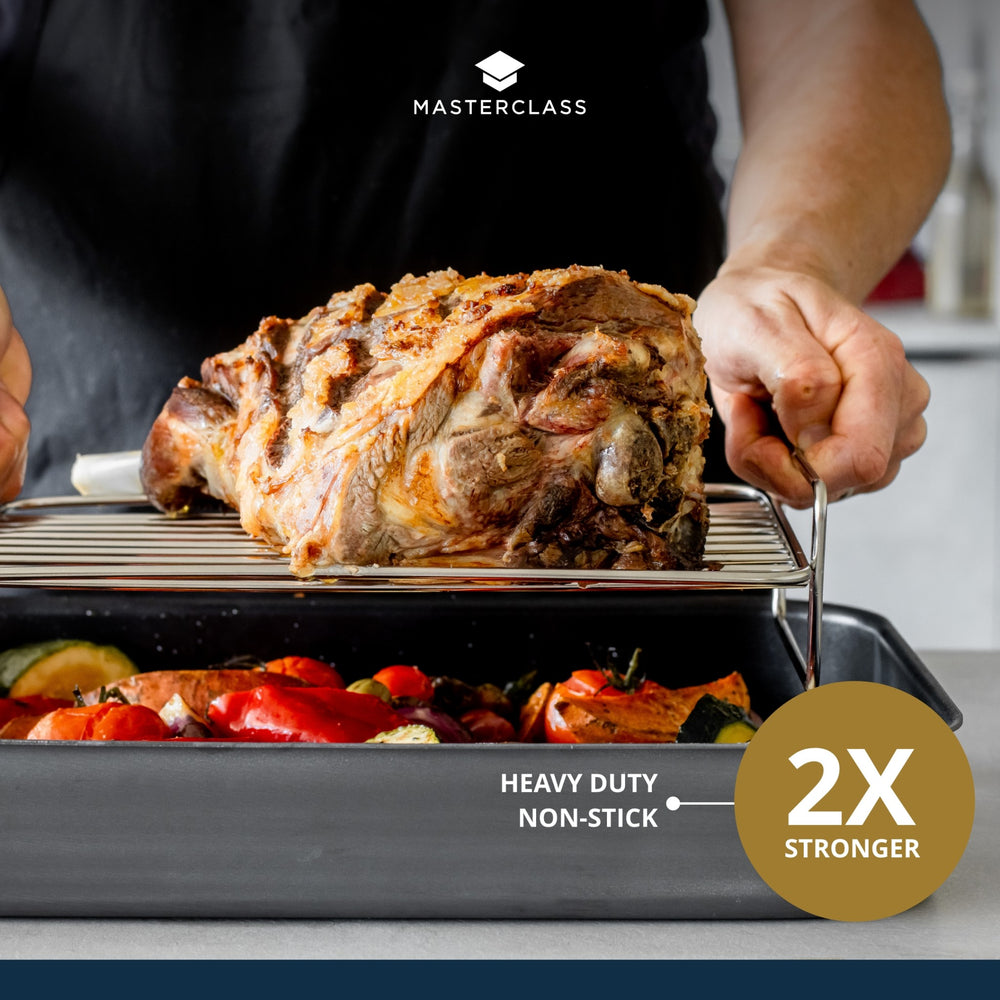 MasterClass Non-Stick Hard Anodised Roasting Pan, 42cm