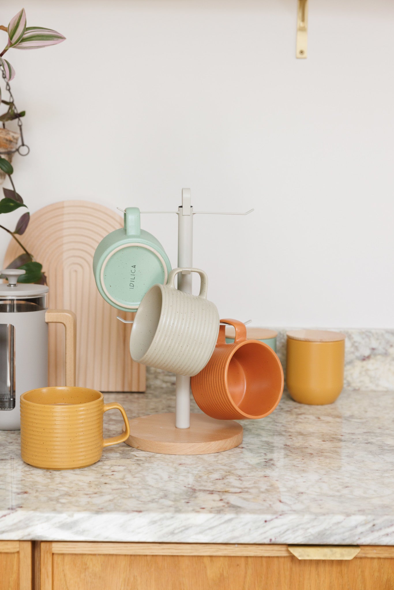 KitchenCraft Idilica Öl- und Essigpfannen de Steingut, Set de 2 Öl- und