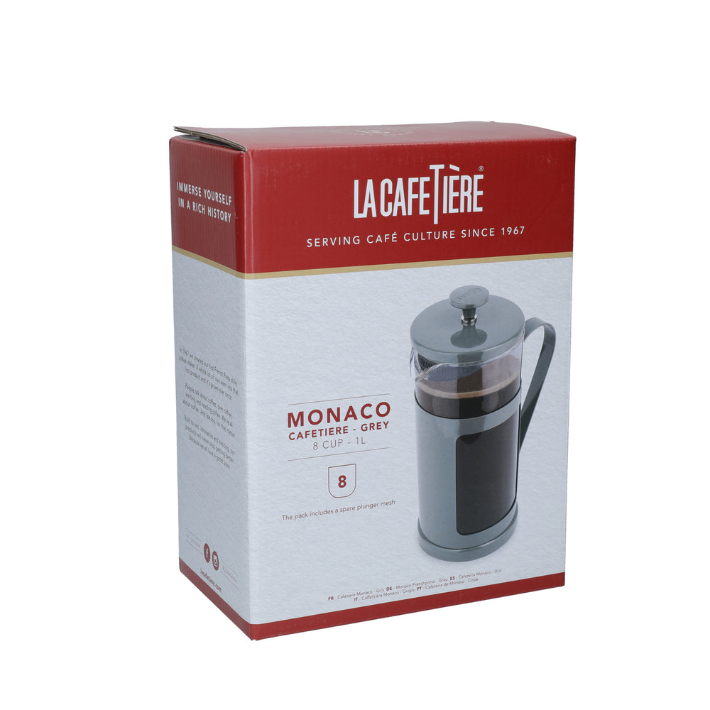 La Cafetière Monaco Cool Grey Cafetiere - 8 Cup