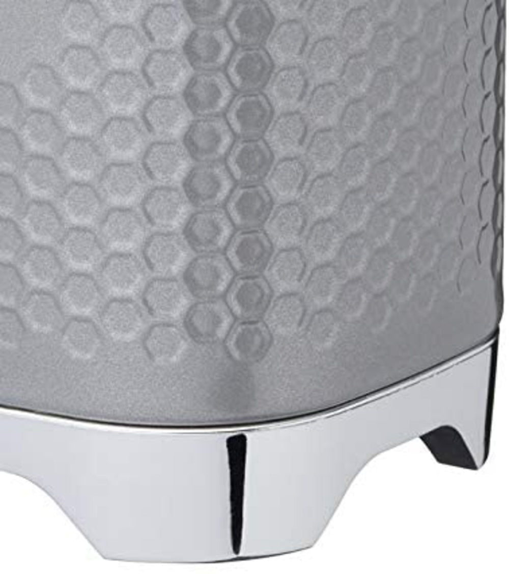 Lovello Retro Tea Canister with Geometric Textured Finish - Shadow Grey