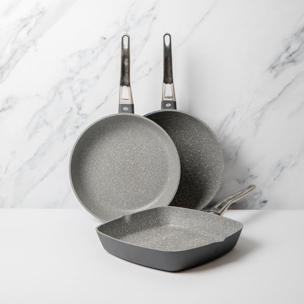 3pc Non-Stick Cast Aluminium Frying Set with 28cm Wok, 28cm Frying Pan and 28cm Crepe Pan image 2