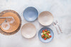 KitchenCraft Pasta Bowls Set of 4 in Gift Box, Lead-Free Glazed Stoneware, Blue / Cream, 22cm image 4