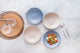 KitchenCraft Pasta Bowls Set of 4 in Gift Box, Lead-Free Glazed Stoneware, Blue / Cream, 22cm