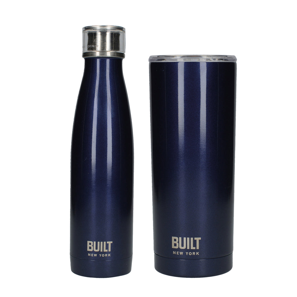 Built 590ml Double Walled Stainless Steel Travel Mug Midnight Blue