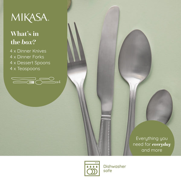 Mikasa Portobello Stainless Steel Cutlery Set, 16 Piece image 7