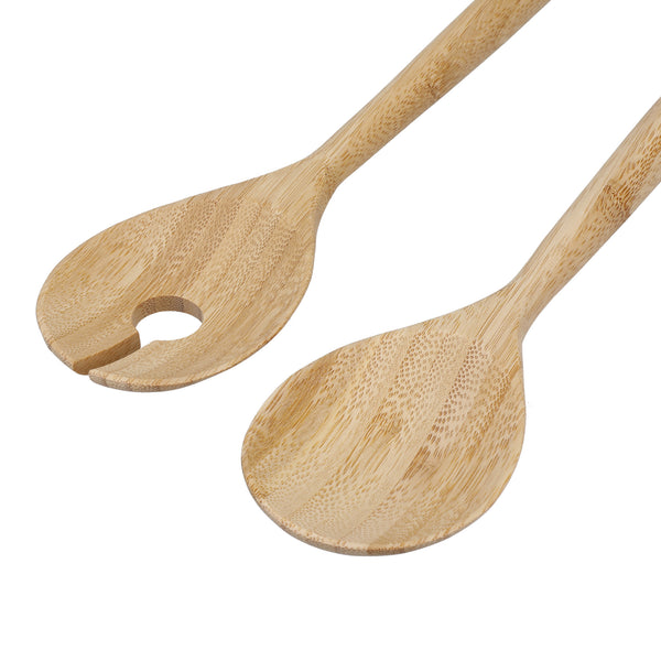 KitchenAid 30cm long Bamboo Salad Servers, Fork and Spoon image 7