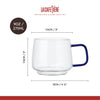 La Cafetière Glass Mug With Green Glass Handle, Set of 2, 275ml