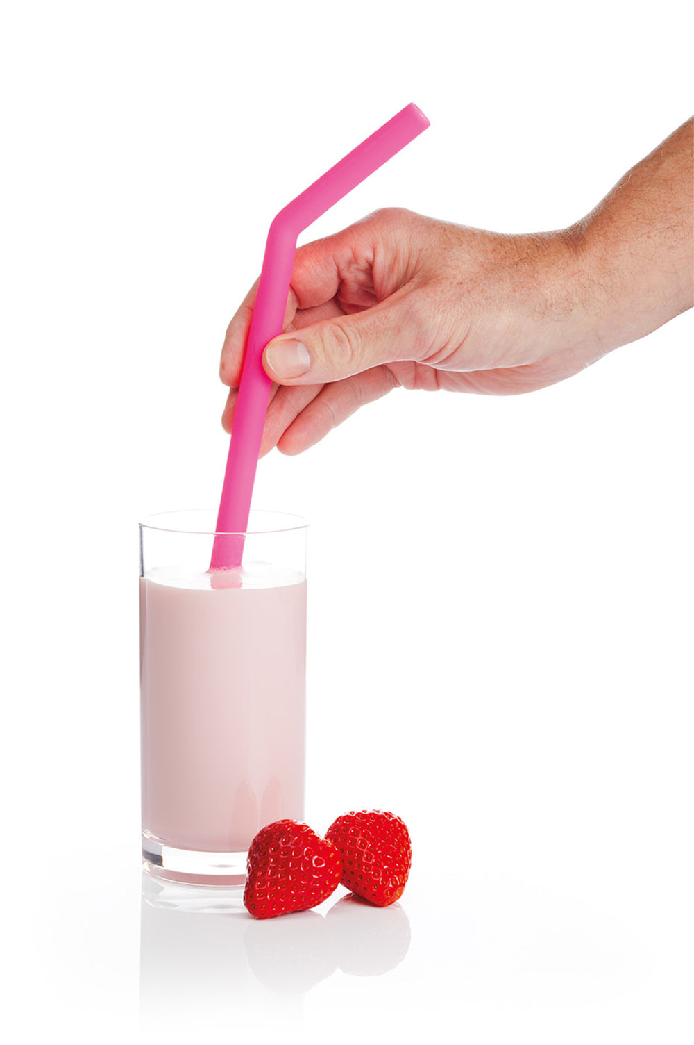 KitchenCraft Set of Six Silicone Straws with Cleaning Brush