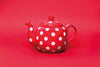 London Pottery Farmhouse 4 Cup Teapot Red With White Spots