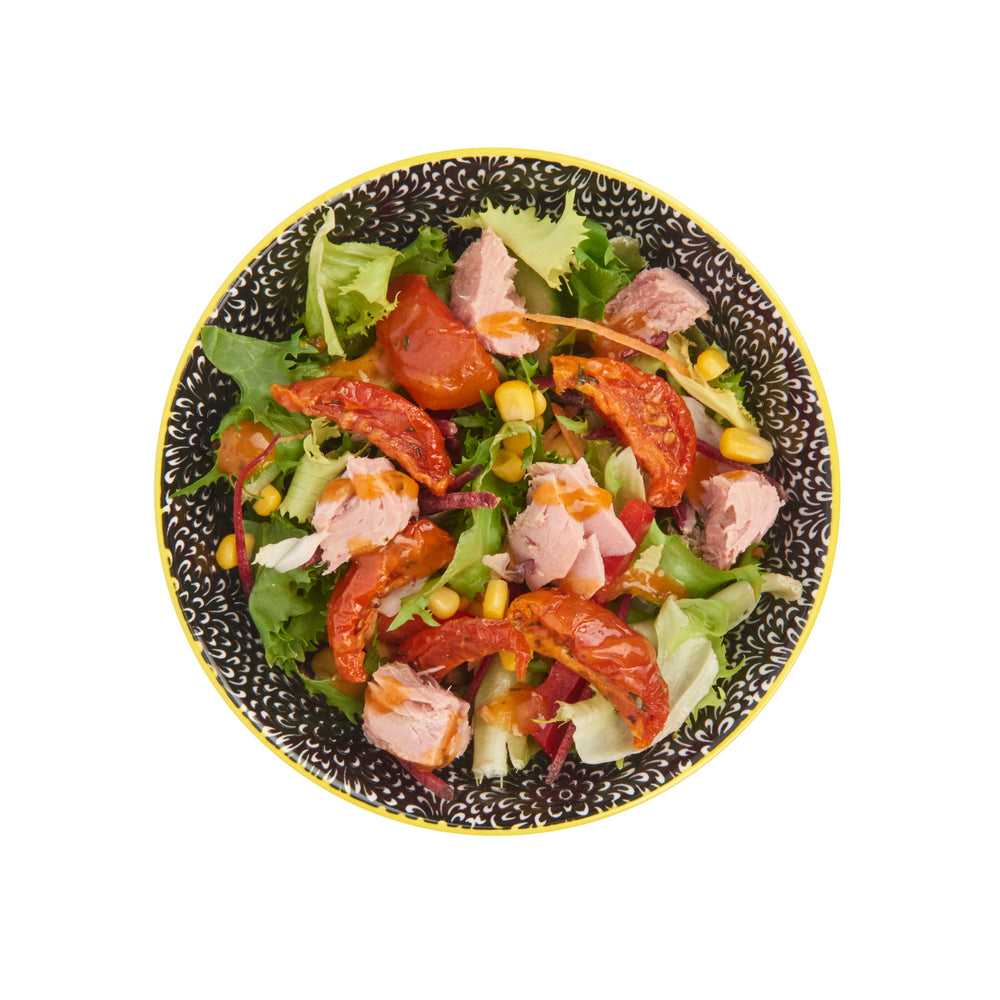 Set of 4 KitchenCraft Black and White Floral Ceramic Bowls