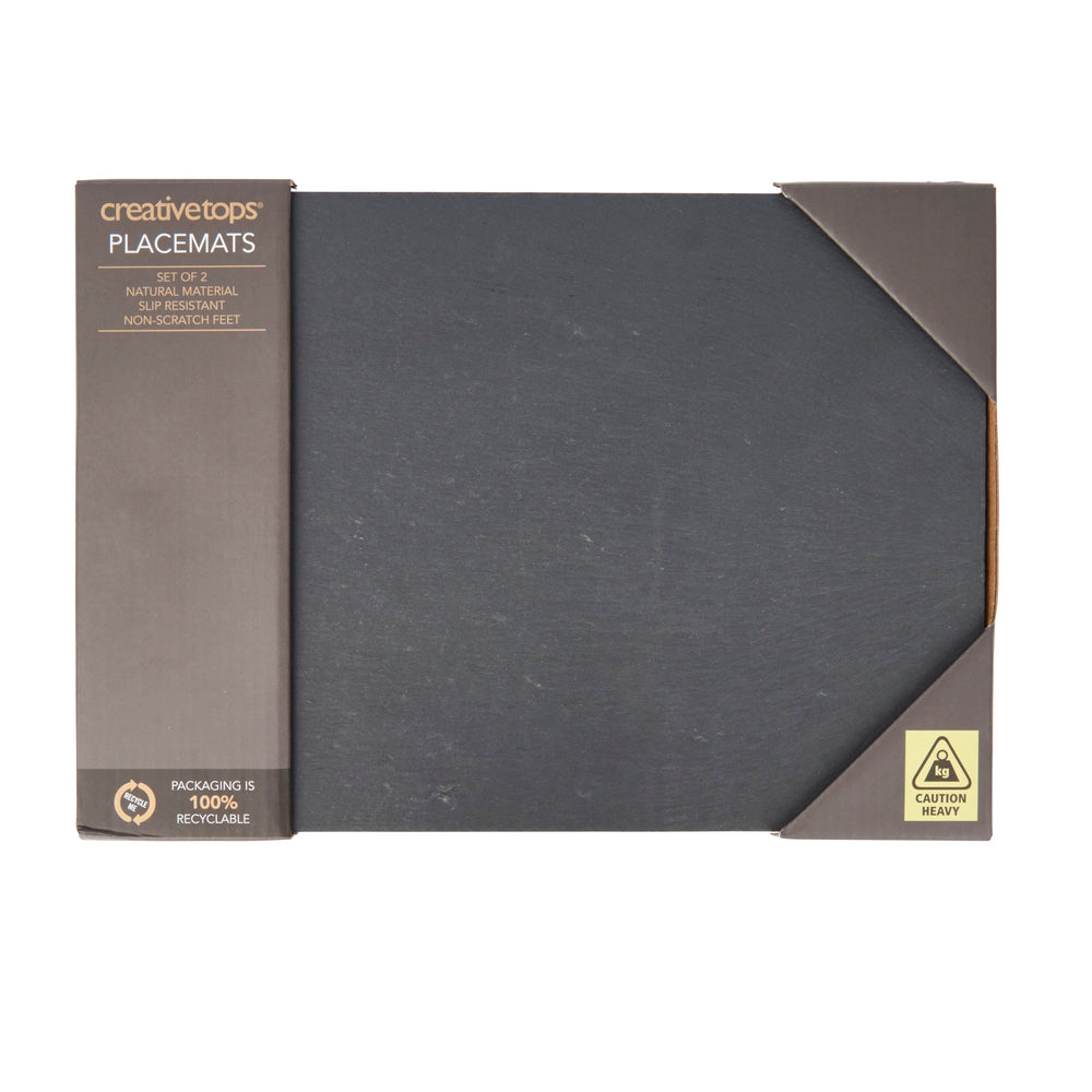 Creative Tops Naturals Pack Of 2 Slate Placemats