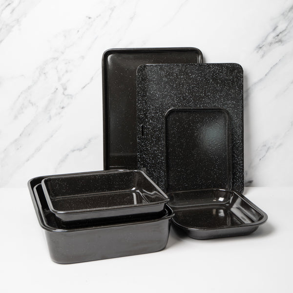 7pc Vitreous Enamel Non-Stick Cookware Set with 3x Roasting Pans and 4x Baking Trays image 2