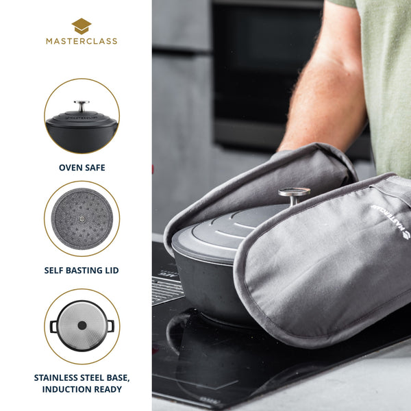 MasterClass Black Cast Aluminium Casserole Dish, 1.4L image 5