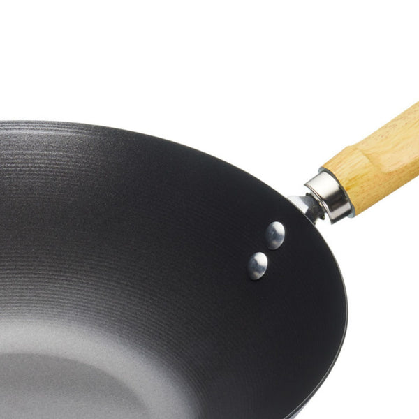 KitchenCraft World of Flavours Oriental Carbon Steel Non-Stick Wok, 30cm image 3