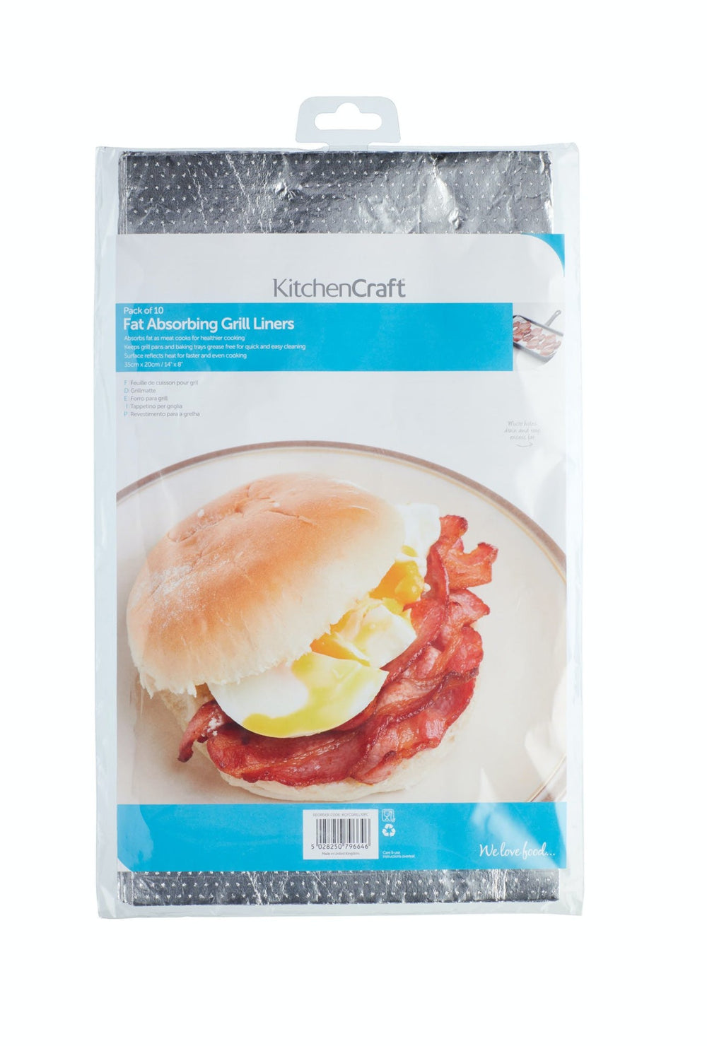 KitchenCraft Pack of 10 Fat Absorbing Grill Liners