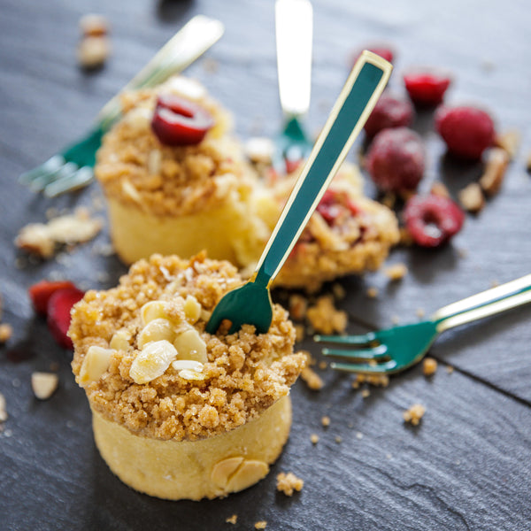 Artesà Set of Mini Serving Forks - Green and Gold, 4 Pieces image 6