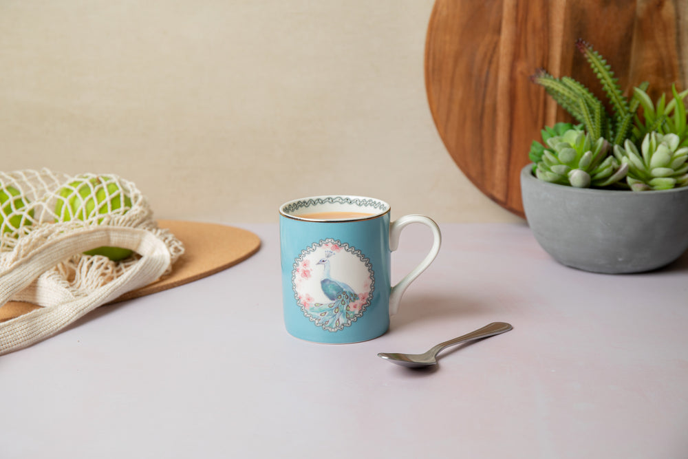 Mikasa Peacock Straight-Sided Porcelain Mug, 280ml