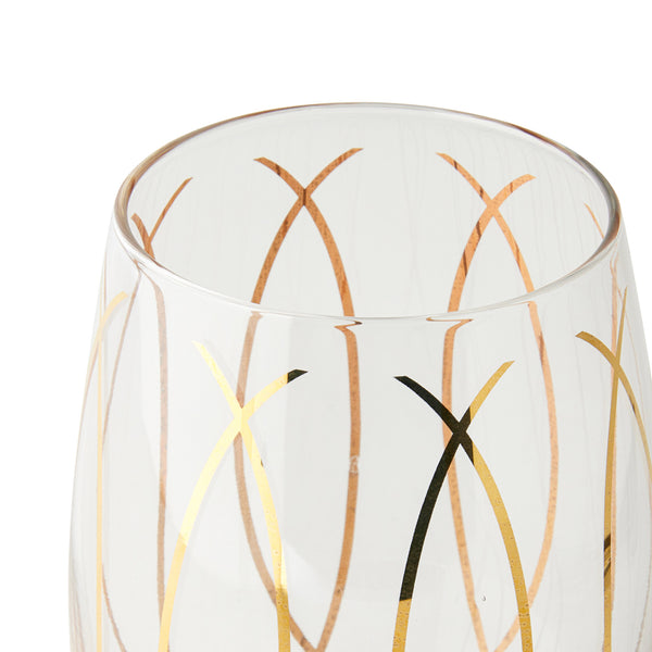 Mikasa 'Cheers' Set of 4 Etched Crystal Stemless Wine Glasses image 8