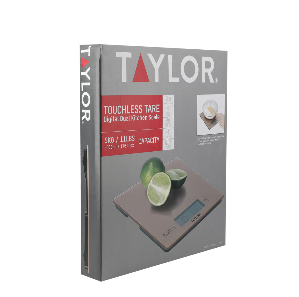 Taylor Digital Food Scales with Touchless Tare in Gift Box, High Accuracy, Plastic, Rose Gold, 16 x 20cm