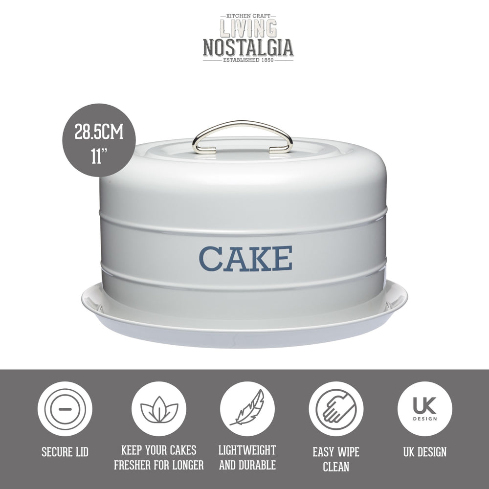 Living Nostalgia French Grey Domed Cake Tin