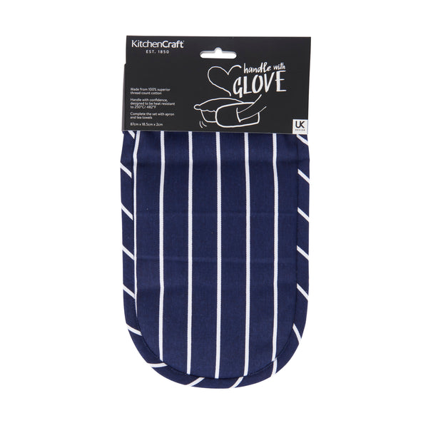 KitchenCraft Blue Butcher's Stripe Double Oven Glove image 2