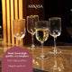 Mikasa Sorrento Ridged Crystal White Wine Glasses, Set of 4, 400ml