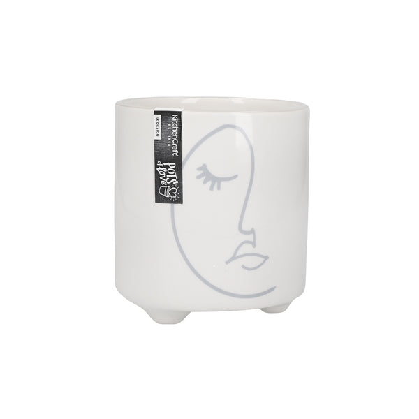KitchenCraft Abstract Face Planter, Dolomite, White / Grey image 3