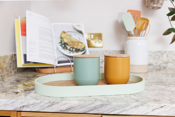 KitchenCraft Idilica Oval Serving Tray with Cork Veneer Base, 38 x 20cm image 7