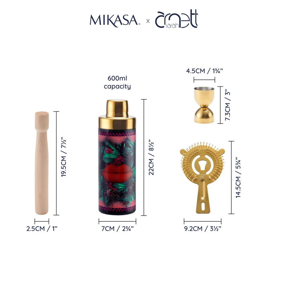 Mikasa x Sarah Arnett 4-Piece Cocktail Shaker Set