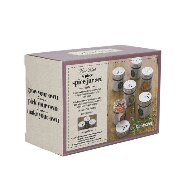 Home Made Set of 6 Stainless Steel Spice Jars image 4