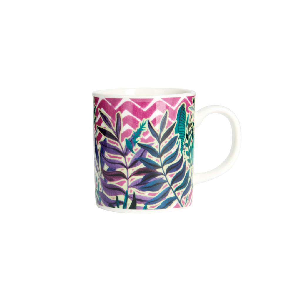 KitchenCraft Espresso Mug Exotic Leaves Design